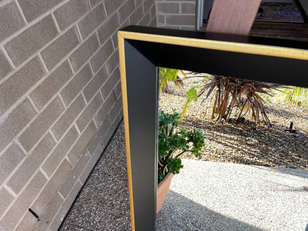 Sale Item Black & Gold Timber Mirror 52x46cm