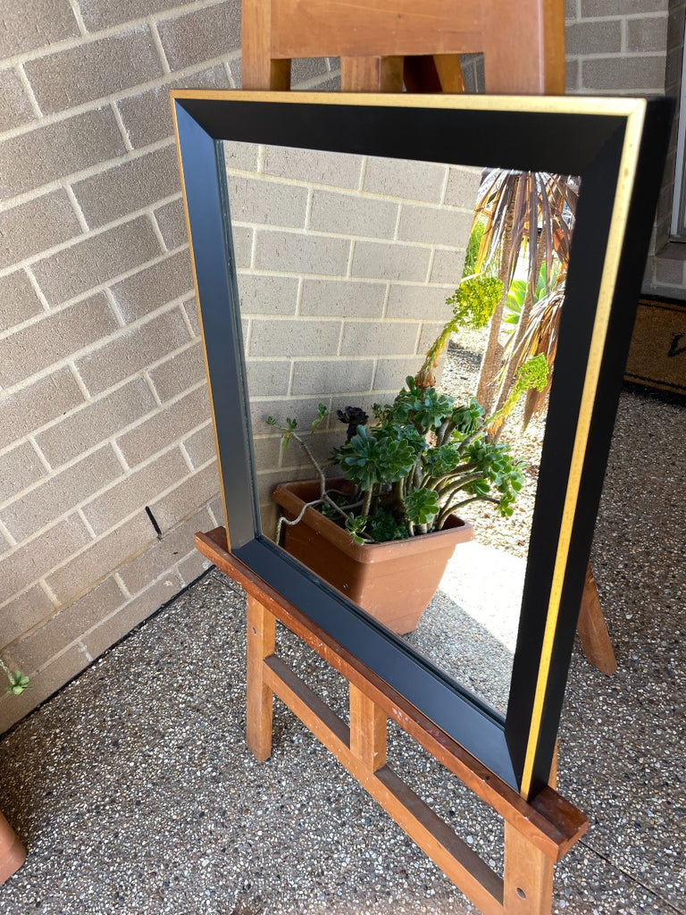 Black & Gold Timber Framed Mirror