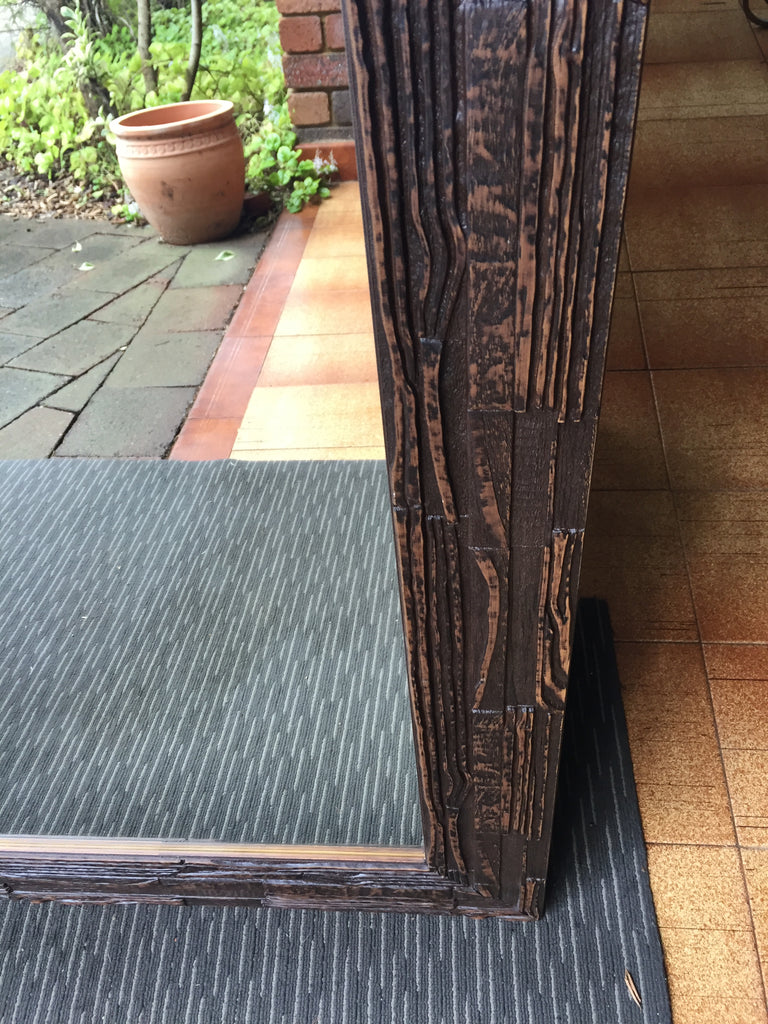 African Inspired Rustic Dark Timber Frame