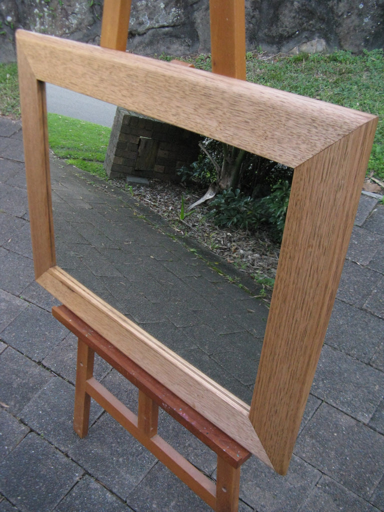 Australian Hardwood Antique Stain Tas Oak Timber Framed Wall Mirror