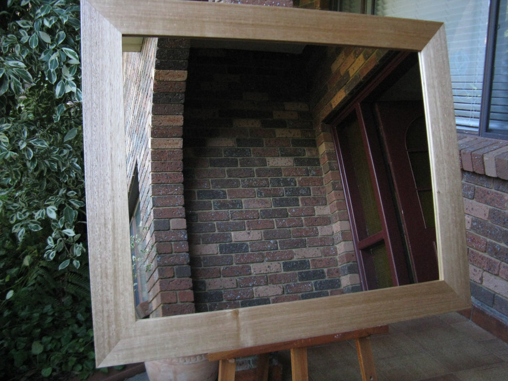 Australian Hardwood Natural Tas Oak Wide Timber Framed Wall Mirror.