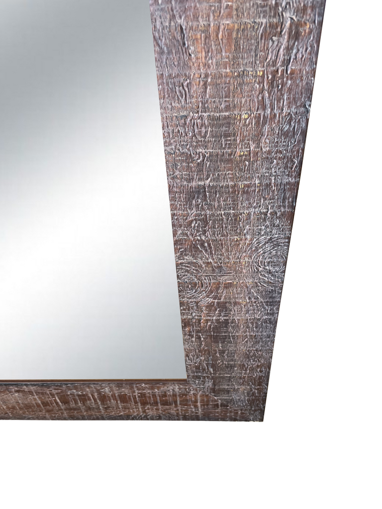Rustic Walnut Timber Mirror