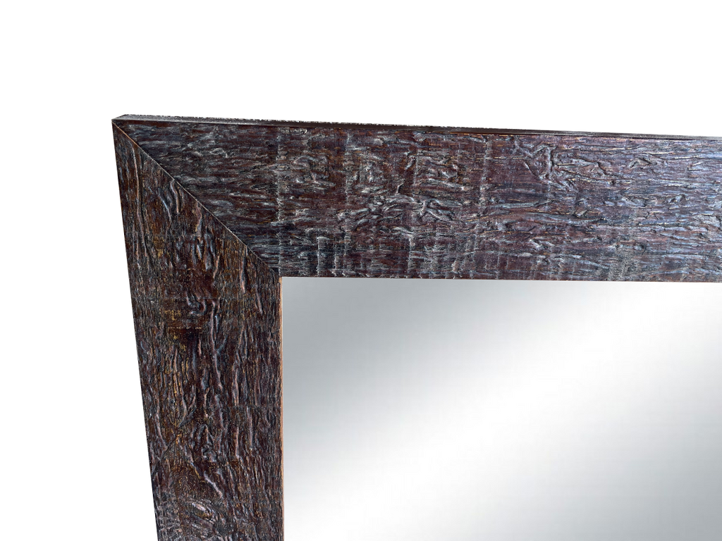 Rustic Walnut Timber Mirror