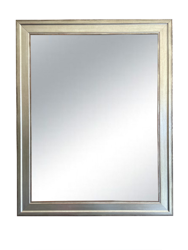 Industrial Style Aged Silver Finish Framed Mirror