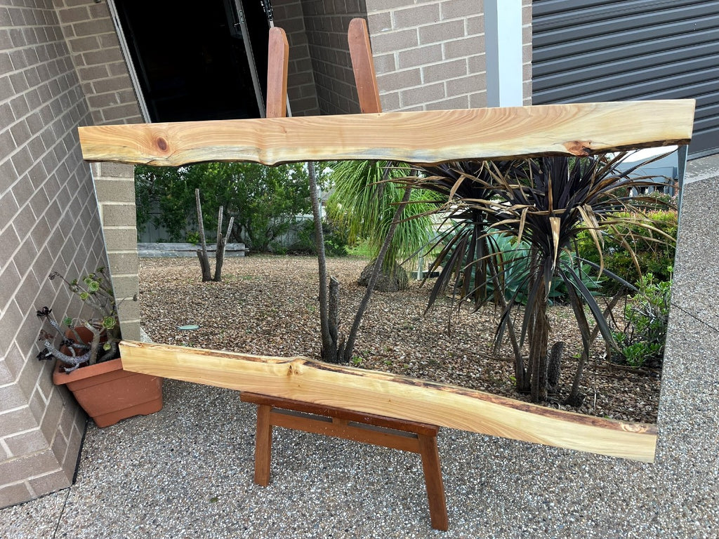 Natural Live Edge Hardwood Framed Wall Mirror