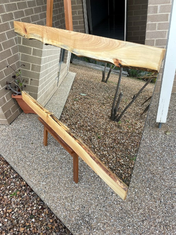 Natural Live Edge Hardwood Framed Wall Mirror