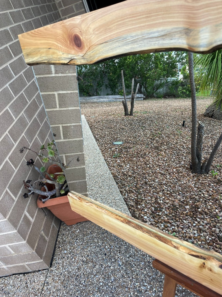 Natural Live Edge Hardwood Framed Wall Mirror