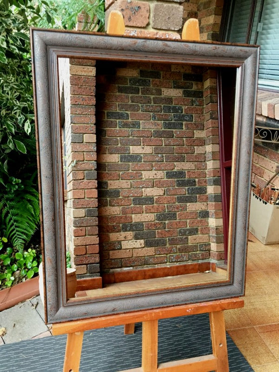 Victorian Era Embossed Wood Mirror