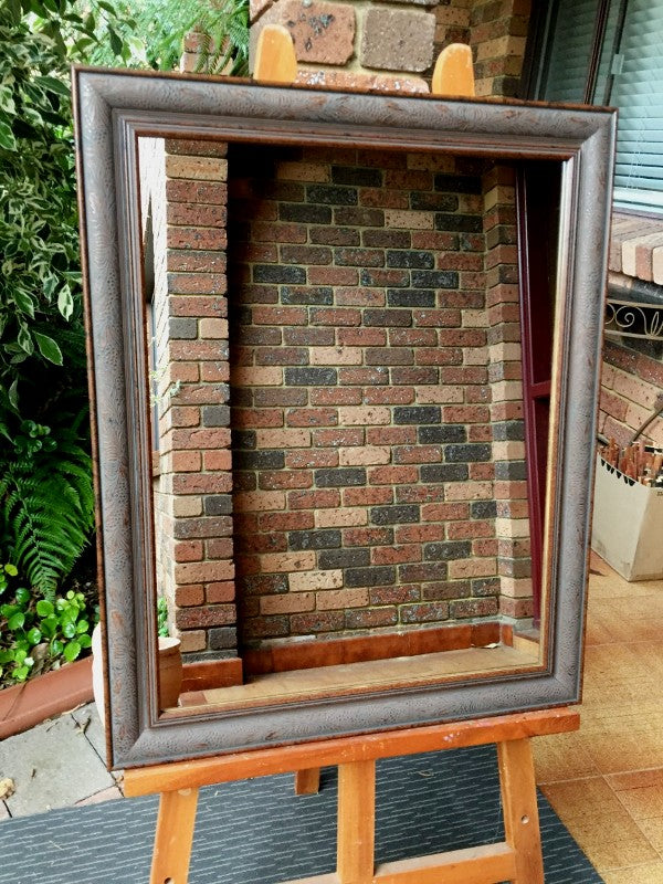 Victorian Era Embossed Wood Mirror