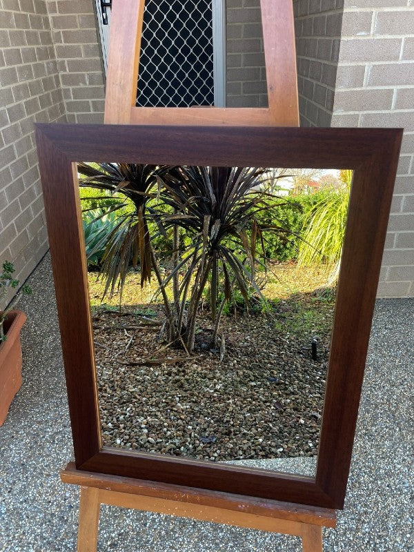Mirror Dark Walnut Stained Wood Frame
