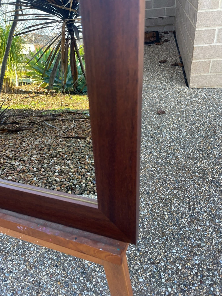 Mirror Dark Walnut Stained Wood Frame