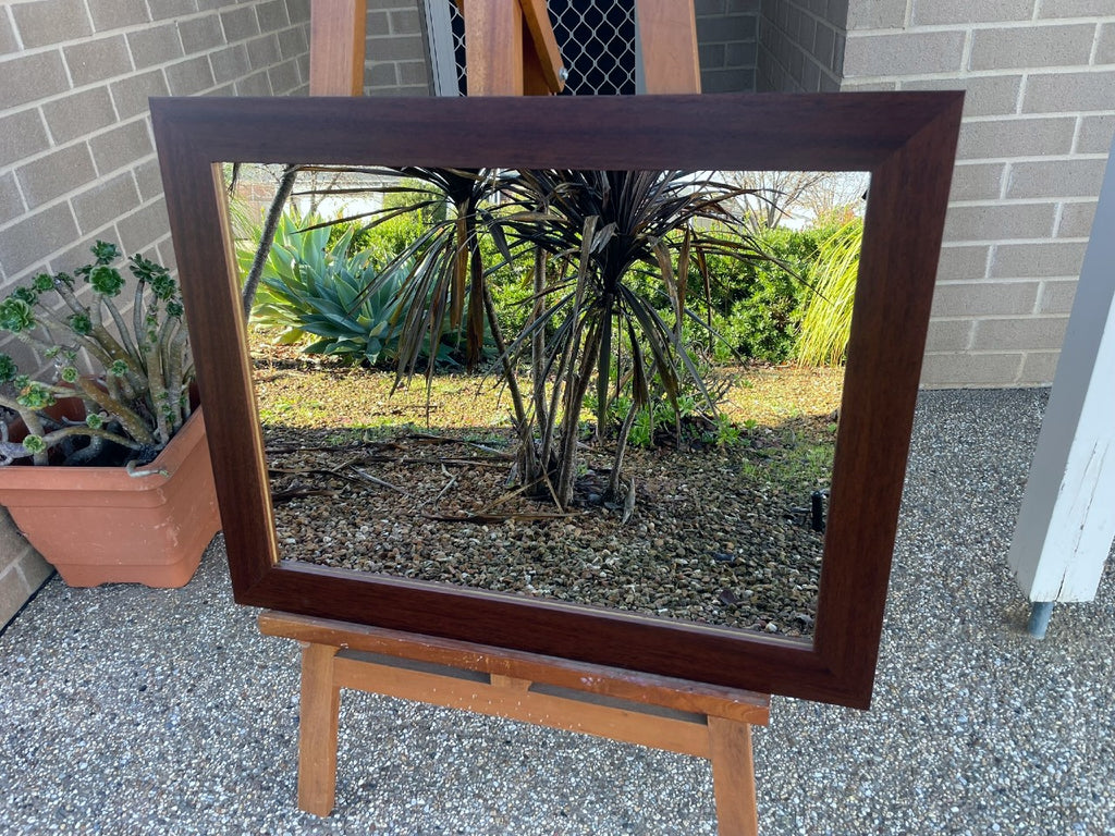 Mirror Dark Walnut Stained Wood Frame