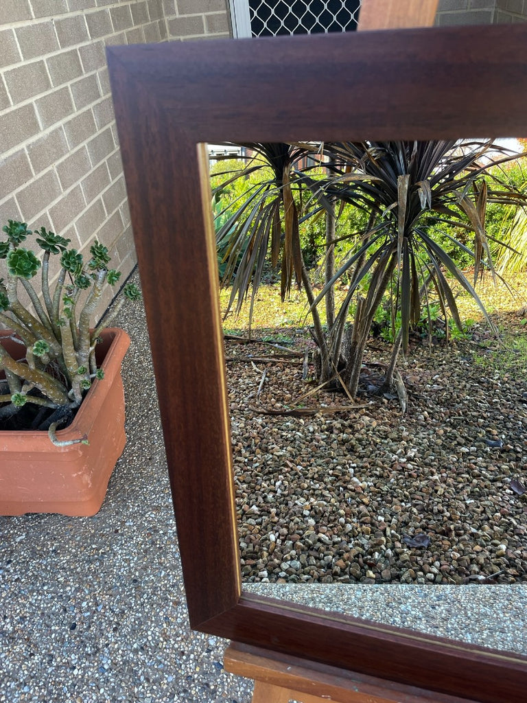 Mirror Dark Walnut Stained Wood Frame