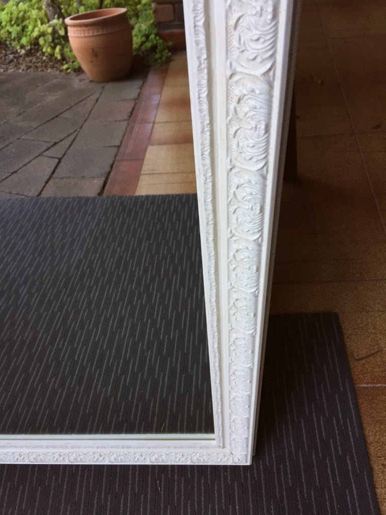 Sale Item Aged Off White Ornate Mirror 200x71cm