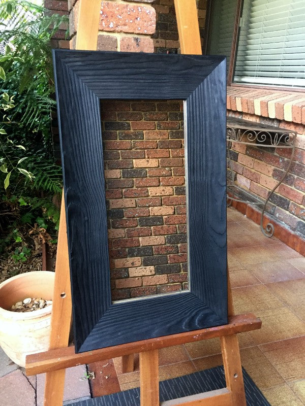 Bold Grain Black Wood Frame Mirror