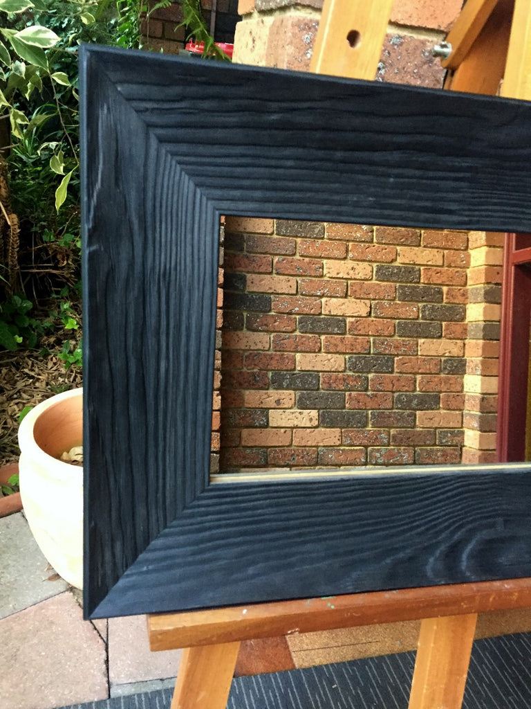 Bold Grain Black Wood Frame Mirror