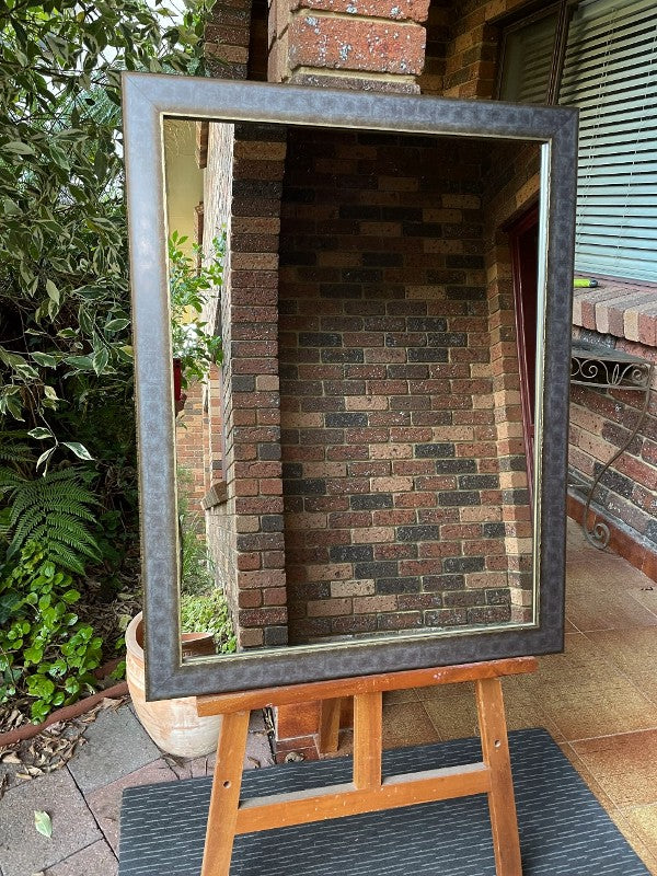 Italian Made Silver and Gold Edge Framed Mirror