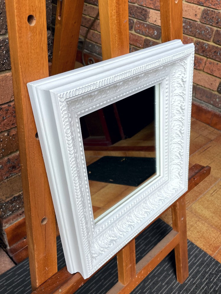 Ornate White Timber Framed Mirror