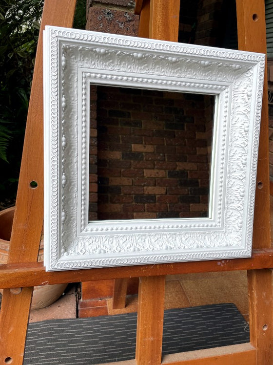 Ornate White Timber Framed Mirror