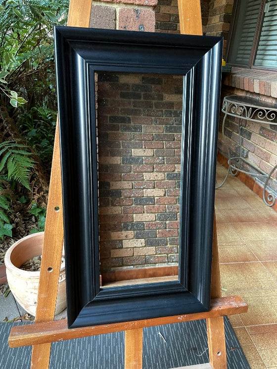 Noir Classic Matt Black Timber Framed Mirror