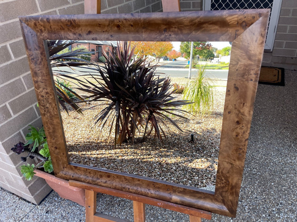Havana Walnut Veneer Wood Frame Mirror