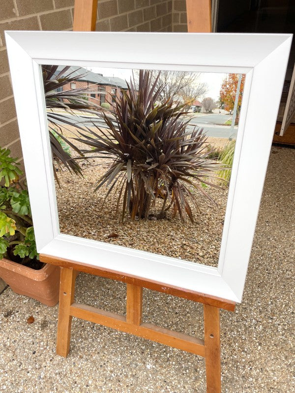 Classic White & Silver Pinstripe Mirror