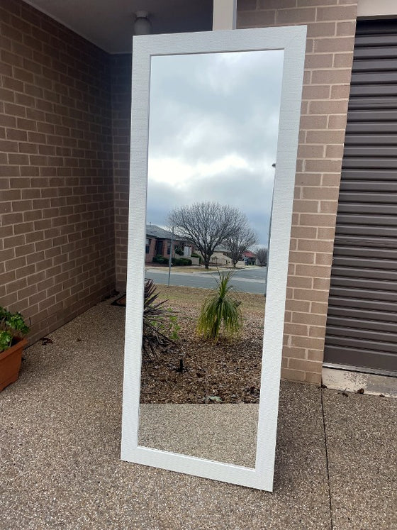 Mosaic White Wood Framed Mirror