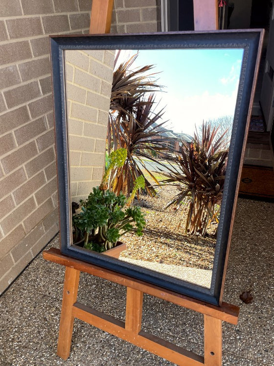 Sale Item Antique Look Aged Black & Walnut Mirror 60x48cm