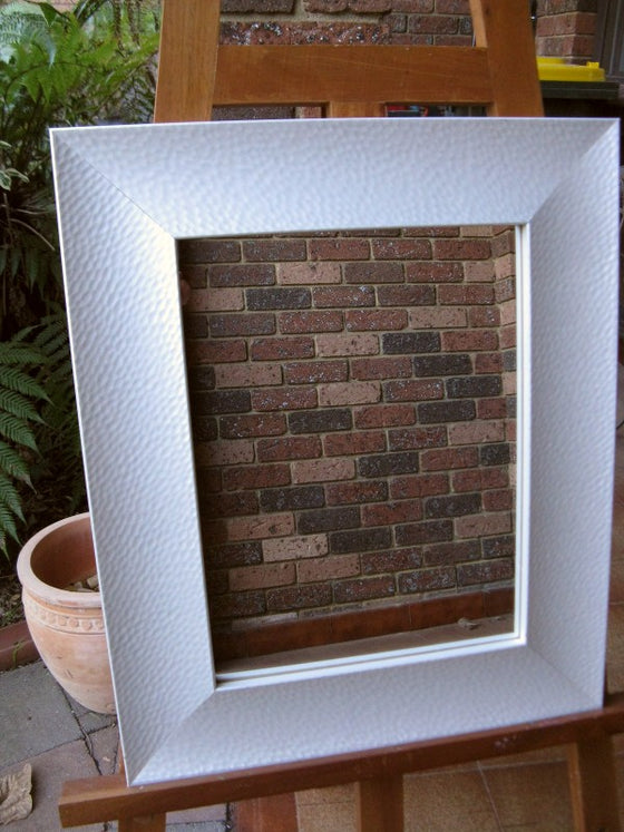 Pearlescent White Dimple Framed Mirror