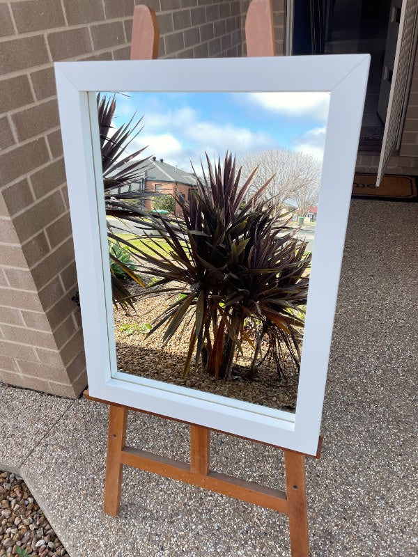 Matt White Chunky Wooden Framed Wall Mirror