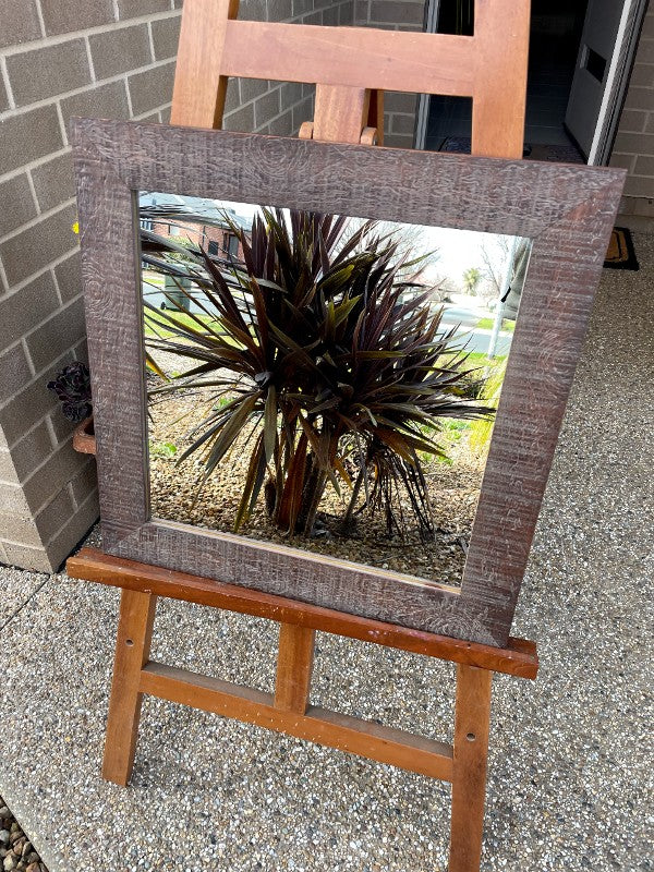 Rustic Aged Walnut Mirror