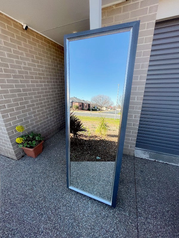 Black & Silver Aged Timber Framed Mirror