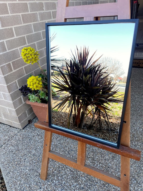 Thin Matt Black Timber Framed Mirror