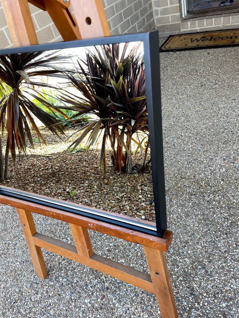 Thin Matt Black Timber Framed Mirror