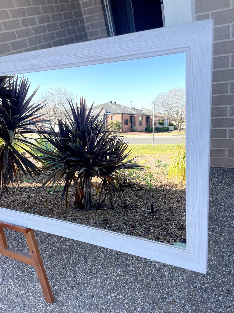 Coastal Whitewash Wood Frame Mirror