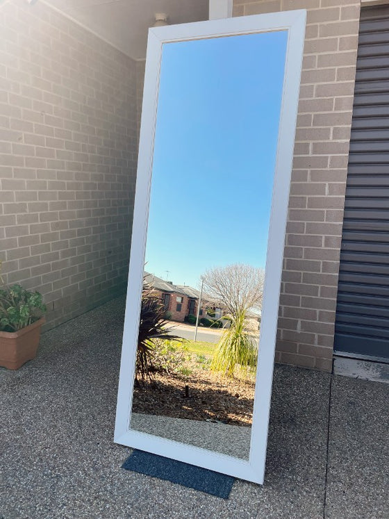 Alpine White Wood Frame Mirror