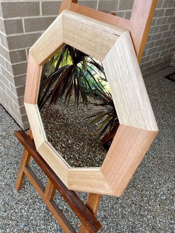 Octagonal Tas Oak Hardwood Mirror