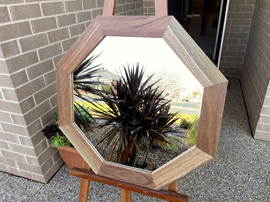 Spotted Gum Hardwood Octagon Wall Mirror
