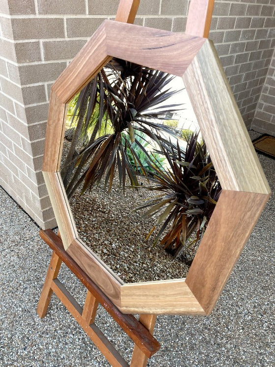 Spotted Gum Hardwood Octagon Wall Mirror