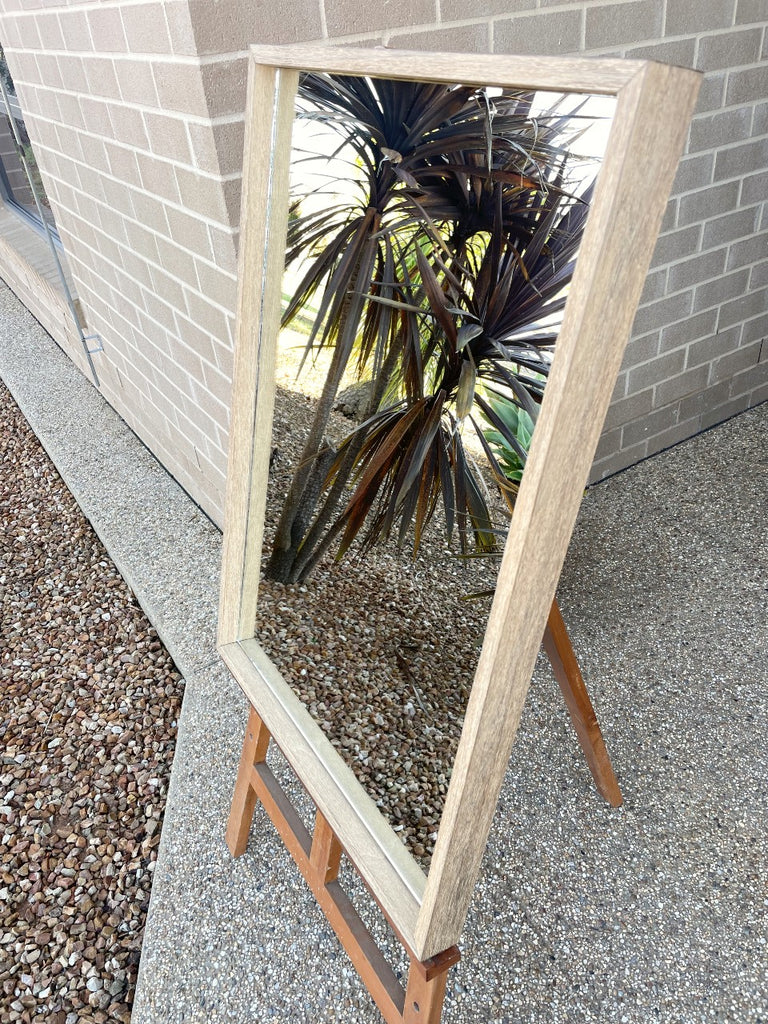 Rustic Oak Thin Framed Mirror