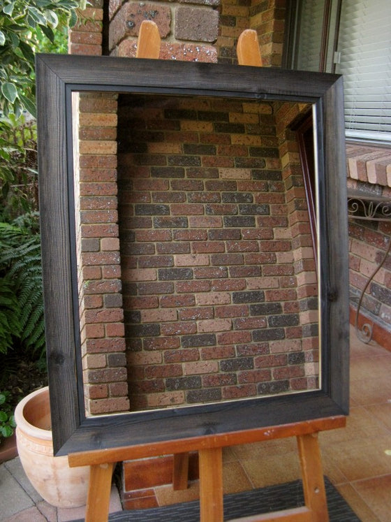 Black Stain Wood Frame Mirror