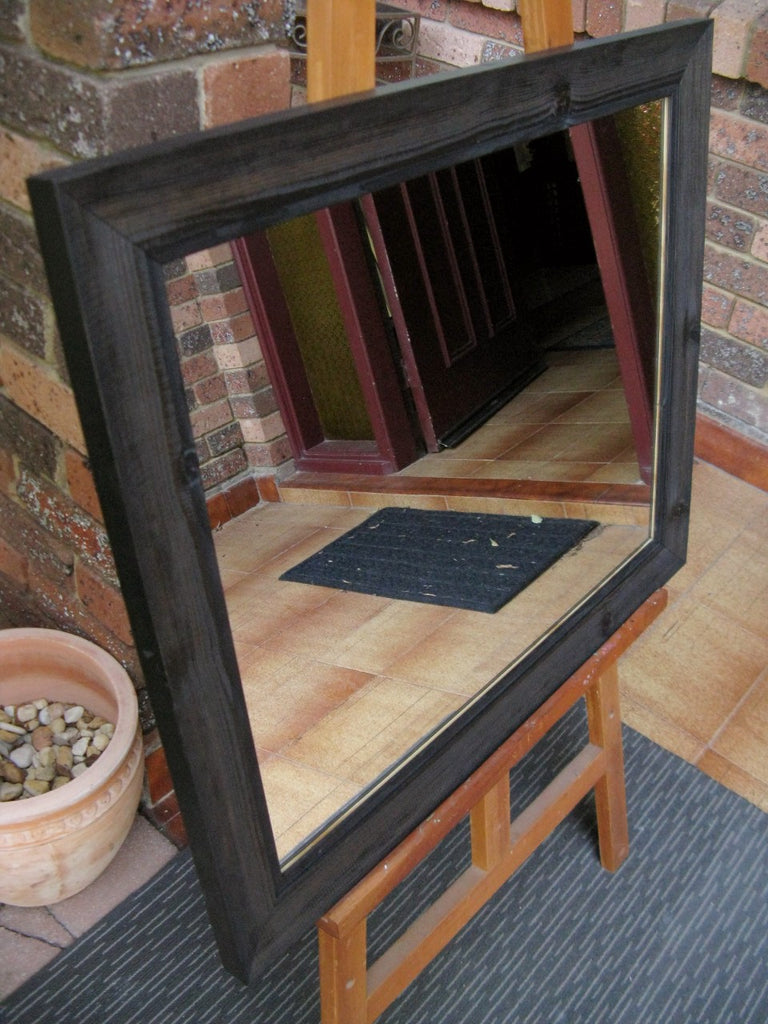 Black Stain Wood Frame Mirror