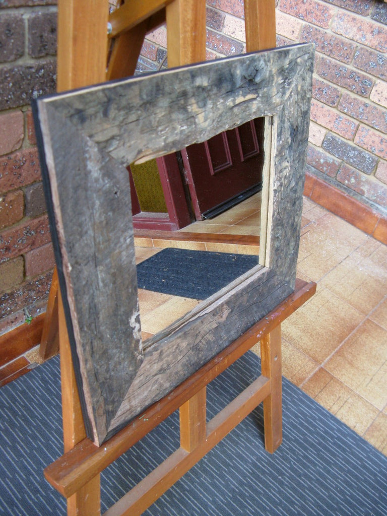 Railway Sleeper Rustic Wood Mirror