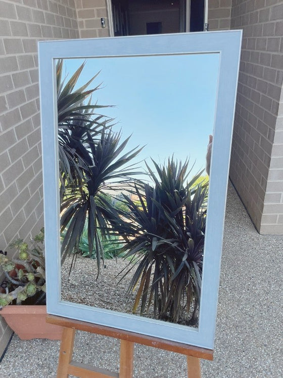 Rivia Oceanic Grey Wood Frame Wall Mirror