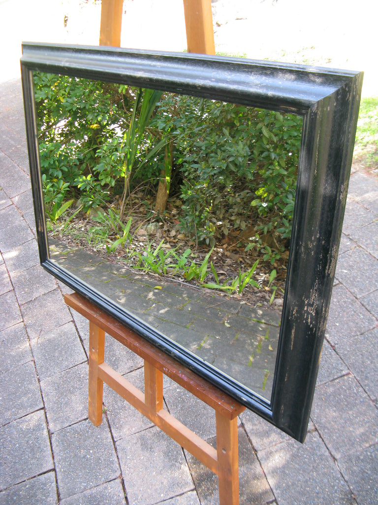 Provence Italian Made Aged Black Timber Mirror