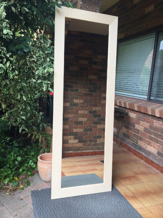 Nordic Inspired Look with A Plain Flat Raw Blonde Finish to Wood Framed Mirror