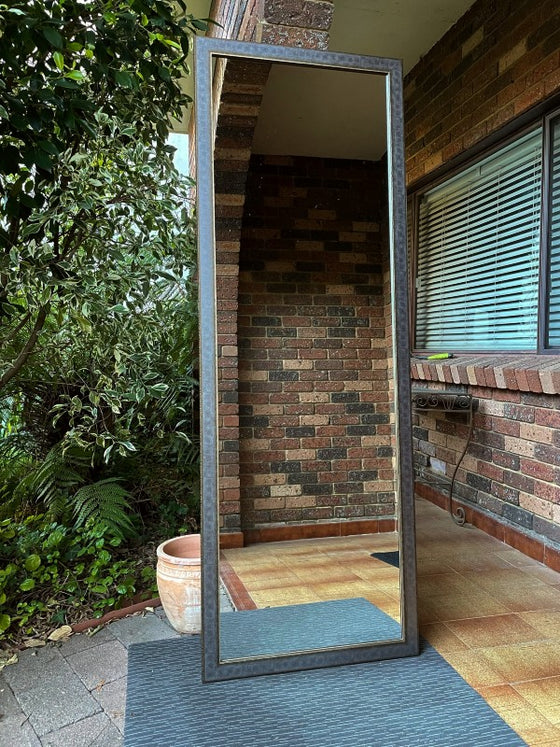 Italian Made Silver and Gold Edge Framed Mirror