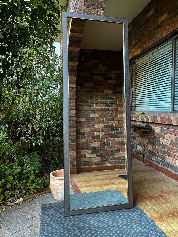 Italian Made Silver and Gold Edge Framed Mirror