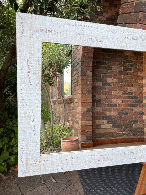 Tamworth White Rustic Wood Framed Mirror