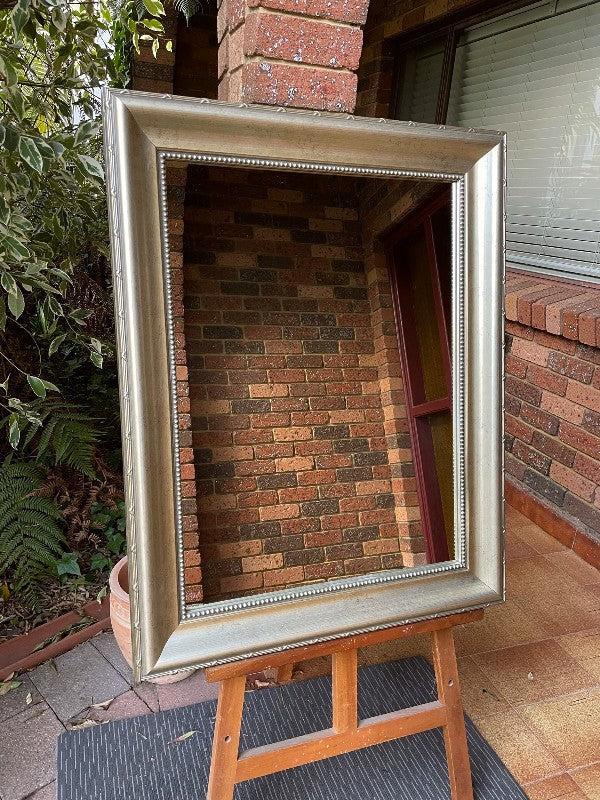 Bold Aged Champagne Wooden Framed Mirror